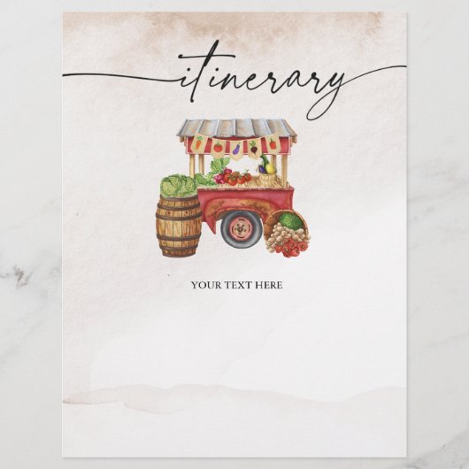 農家マーケットフラワーブーケの旅程シート チラシ (正面)