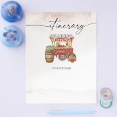 農家マーケットフラワーブーケの旅程シート チラシ (シングル)