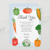 農家マーケットブルーベビーシャワー サンキューカード (正面/裏面)