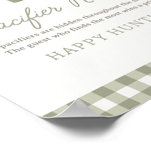 農家マーケットベイビーシャワーおしゃぶり狩り標識 ポスター (角)