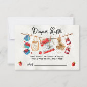 農家マーケットベイビーシャワーおむつラッフルカード 招待状 (正面)