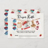 農家マーケットベイビーシャワーおむつラッフルカード 招待状 (正面/裏面)