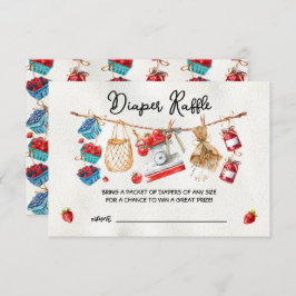 農家マーケットベイビーシャワーおむつラッフルカード 招待状