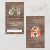 農家マーケットベイビーシャワーおむつラッフルチケット エンクロージャーカード (正面/裏面)