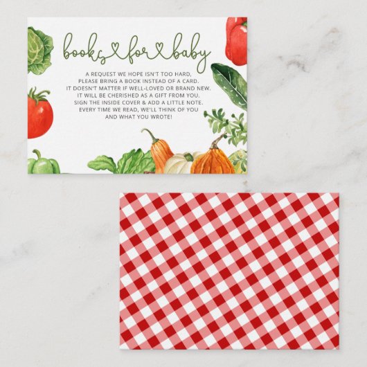 農家マーケットベイビーシャワー予約リクエスト エンクロージャーカード (正面/裏面)