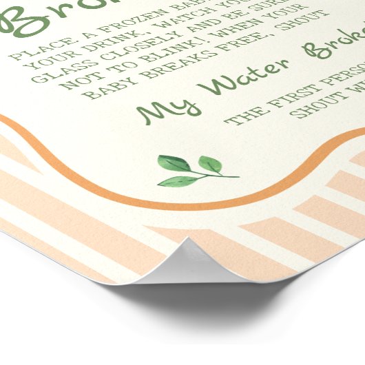 農家マーケットベイビーシャワー私の水が壊れた ポスター (角)