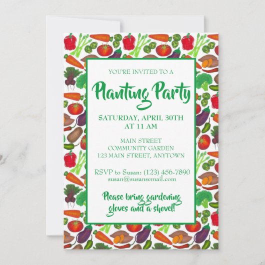 農家マーケットベジガーデン春植栽パーティー 招待状 (正面)