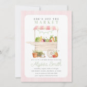 農家マーケットベジタブルスタンドブライダルシャワー 招待状 (正面)