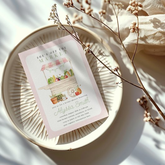 農家マーケットベジタブルスタンドブライダルシャワー 招待状