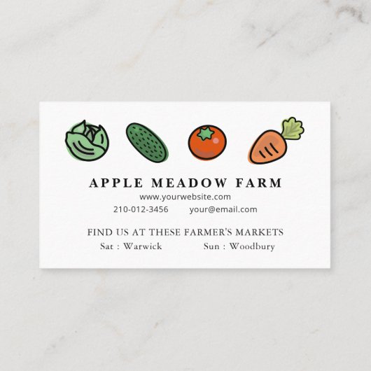 農家マーケットベジタブルファームホワイト 名刺 (裏面)