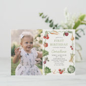 農家マーケットベジタブル誕生日写真招待状 招待状 (スタンド正面)