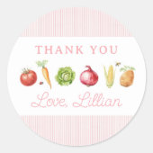 農家マーケットベジタブル誕生日 ラウンドシール (正面)