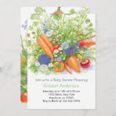 農家マーケットベジベビーシャワー 招待状 (正面/裏面)