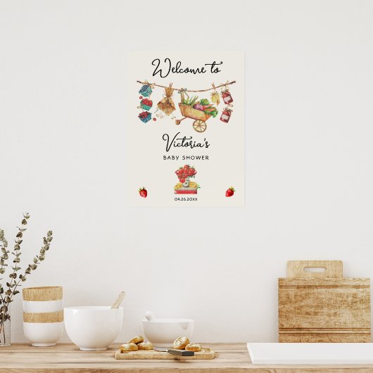 農家マーケットベビーシャワークロサーライン ポスター (キッチン)