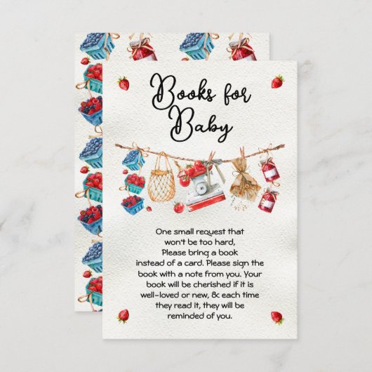 農家マーケットベビーシャワーベビー本 招待状 (正面/裏面)