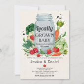 農家マーケットベビーシャワー地元で育ったベビーインヴィ 招待状 (正面)