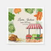 農家マーケットベビーシャワー招待状 スタンダードカクテルナプキン (正面)