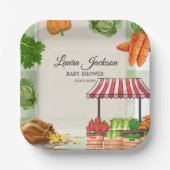 農家マーケットベビーシャワー招待状 ペーパープレート (正面)