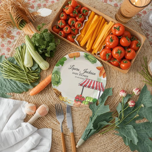 農家マーケットベビーシャワー招待状 ペーパープレート