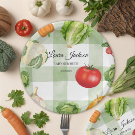 農家マーケットベビーシャワー招待状 ペーパープレート
