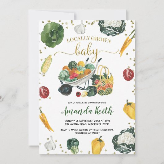 農家マーケットベビーシャワー招待状 招待状 (正面)