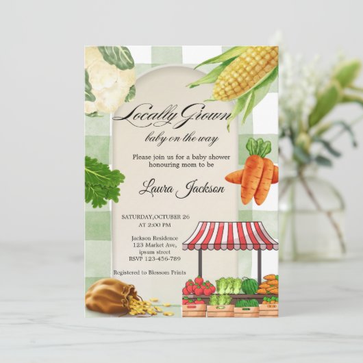 農家マーケットベビーシャワー招待状 招待状 (スタンド正面)