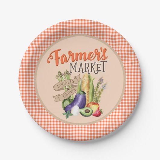 農家マーケットベビーシャワー ペーパープレート (正面)