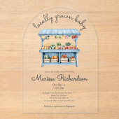 農家マーケットボーイベビーシャワー アクリル招待状 (正面)