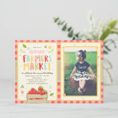 農家マーケット誕生日招待状ストロベリーファーム 招待状 (スタンド正面)