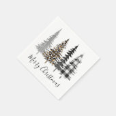 農家モダンクリスマスツリー スタンダードカクテルナプキン (角)