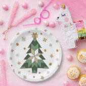 農家モダンクリスマスツリー ペーパープレート (パーティー)