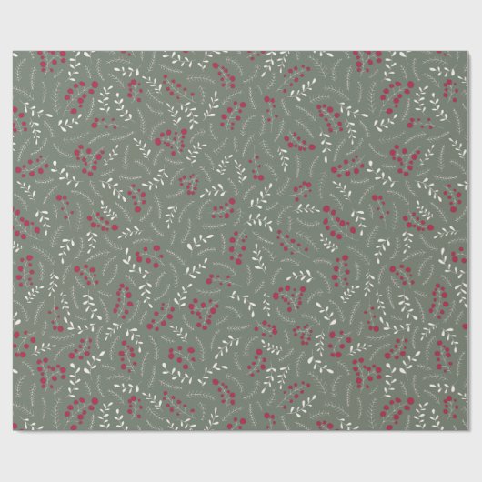 農家モミのトウヒの緑の素朴な葉のパターン ラッピングペーパー (フラット)