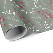 農家モミのトウヒの緑の素朴な葉のパターン ラッピングペーパー (ロールコーナー)