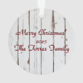 農家リースカスタマイズ可能な家族のクリスマス オーナメント (裏面)