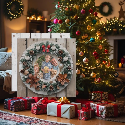 農家リースカスタマイズ可能な家族のクリスマス シーズンカード