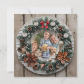 農家リースカスタマイズ可能な家族のクリスマス シーズンカード (正面)