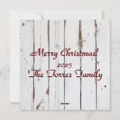 農家リースカスタマイズ可能な家族のクリスマス シーズンカード (裏面)