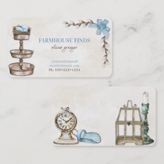 農家レトロヴィンテージが宝を見つける 名刺 (正面/裏面)