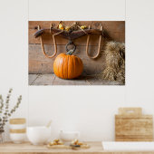 農家博物館干し草のベールと納屋のカボチャ ポスター (キッチン)