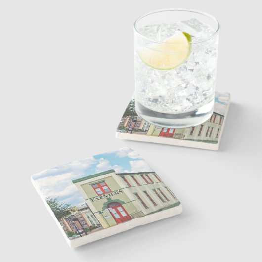 農家取引所，アテネ，ジョージア ストーンコースター (横)