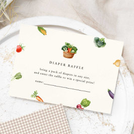 農家地元で育った赤ちゃんシャワーおむつラッフル エンクロージャーカード