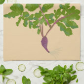 農家大根カブ植物園芸 キッチンタオル (折り畳み)