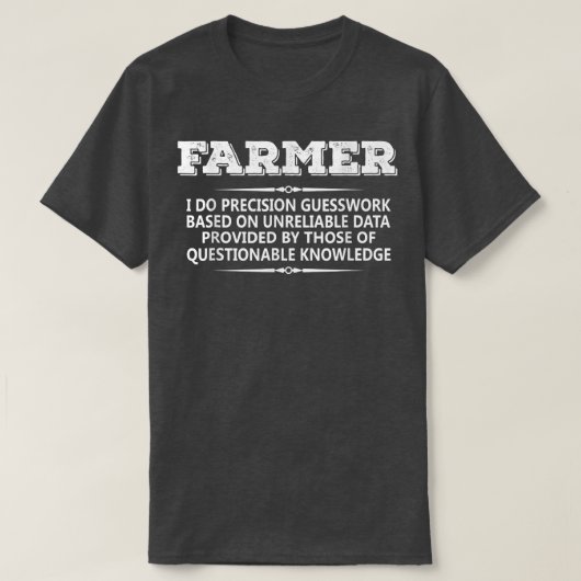 農家定義ランチトラクタ農地 Tシャツ (デザイン正面)