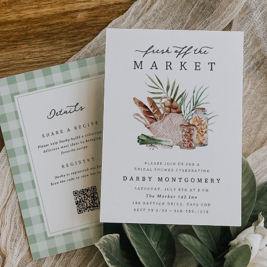 農家市場すべてを1つのQRコードブライダルシャワー 招待状