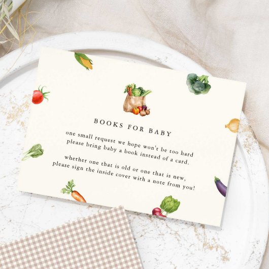農家市場で地元で育てられた赤ちゃんシャワー用の本 エンクロージャーカード