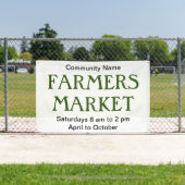 農家市場のグリーン白黒名とスケジュール 横断幕 (インサイチュ)