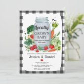農家市場のベビーシャワー地元で育ったベビーInvi 招待状 (スタンド正面)