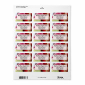 農家市場の住所でバスケット内の新鮮なリンゴ ラベル (フルシート)