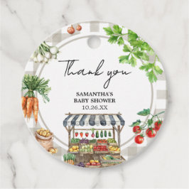 農家市場の地元で育った赤ちゃんシャワー周り フェイバータグ