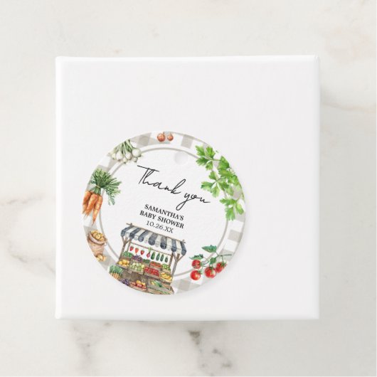 農家市場の地元で育った赤ちゃんシャワー周り フェイバータグ (インサイチュ)